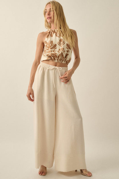 Sidewalk Talk Wide-Leg Drawstring Pocket Pants