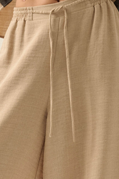 Sidewalk Talk Wide-Leg Drawstring Pocket Pants