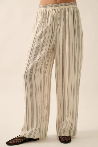 Along for the Ride Pinstripe Wide-Leg Pants