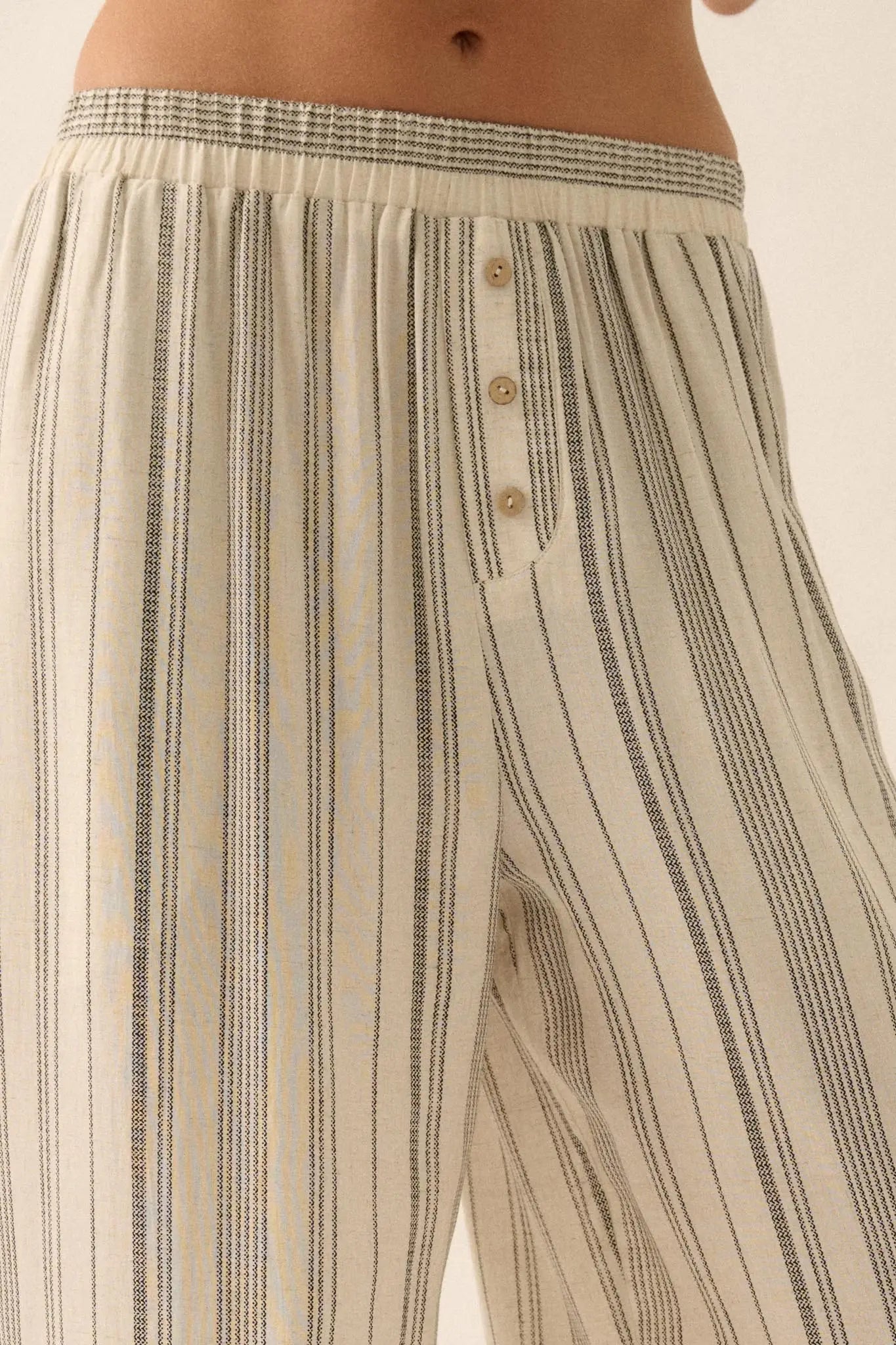 Along for the Ride Pinstripe Wide-Leg Pants