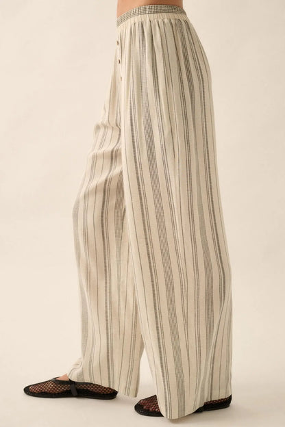 Along for the Ride Pinstripe Wide-Leg Pants
