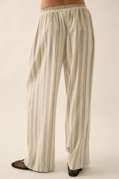 Along for the Ride Pinstripe Wide-Leg Pants