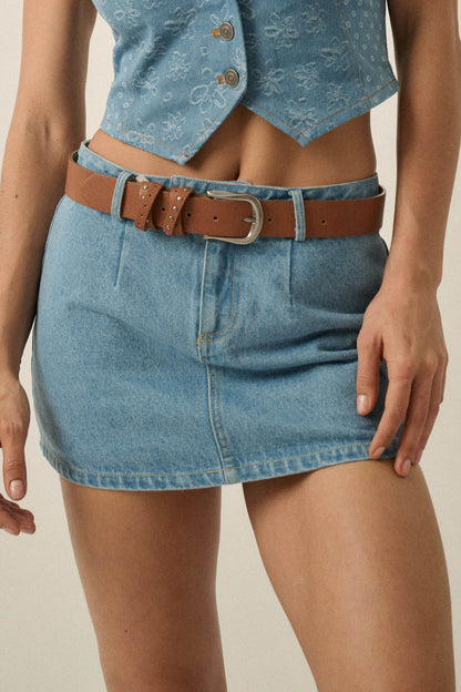 Jean Scene Low-Rise Denim Mini Skort