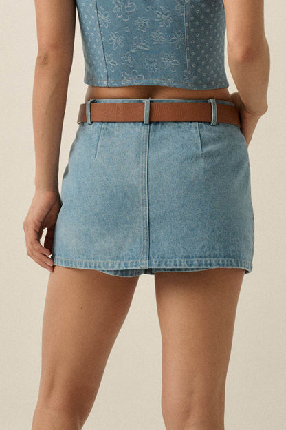 Jean Scene Low-Rise Denim Mini Skort