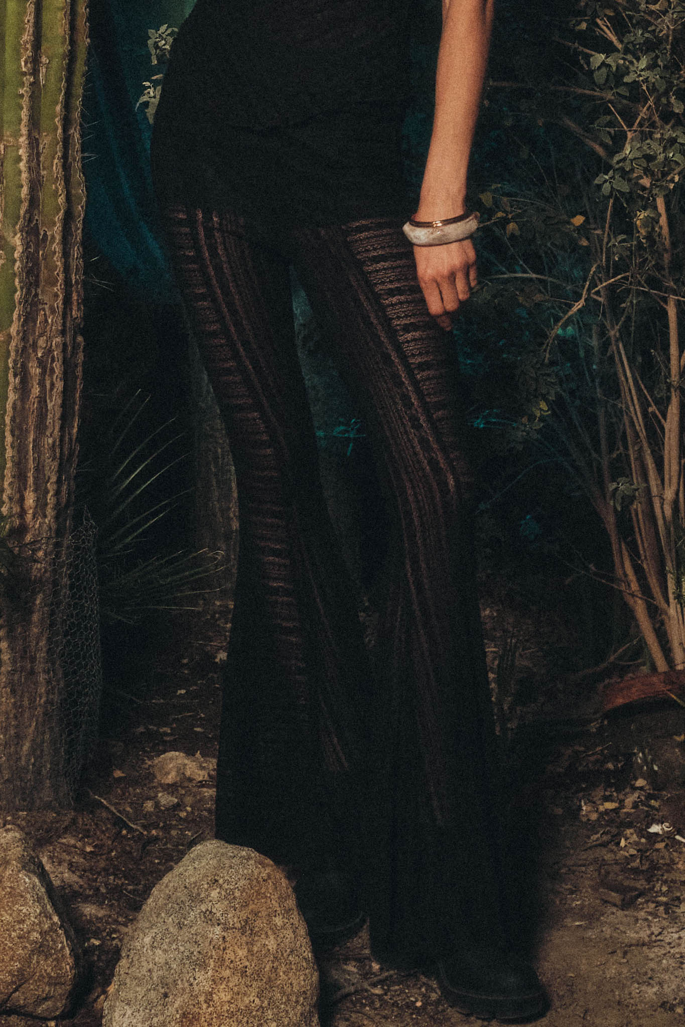 Living Beautifully Floral Lace High-Waist Flare Pants
