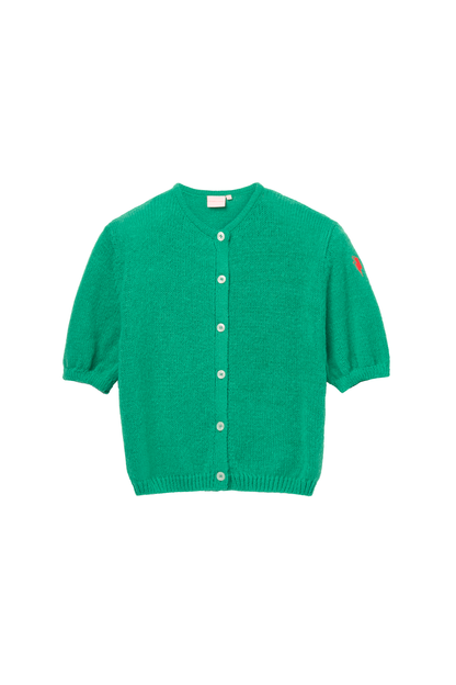 Green Short Sleeve Cardigan