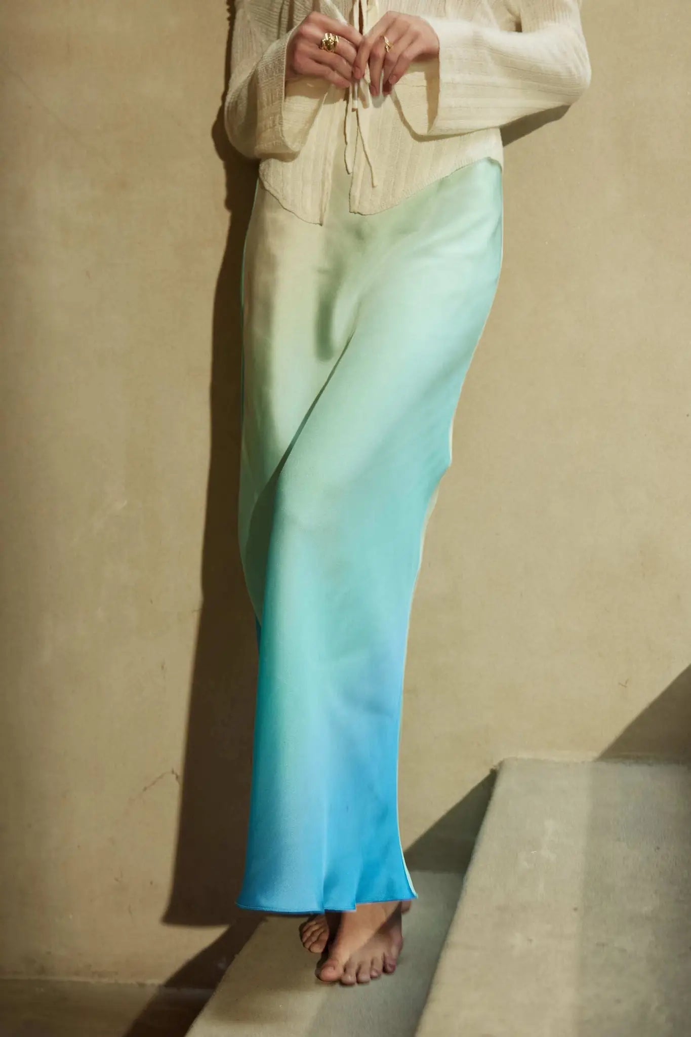 Made in the Shades Ombre Satin Maxi Skirt