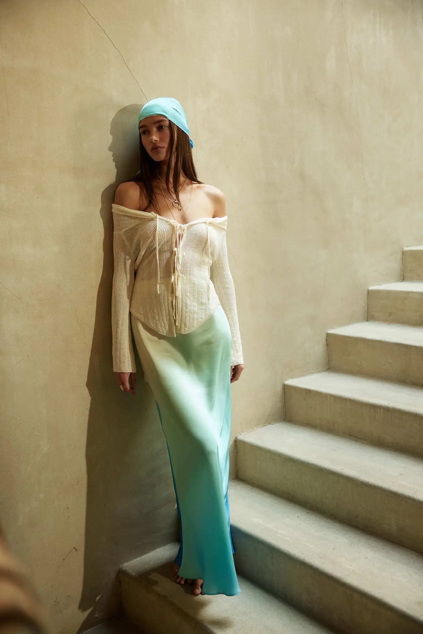 Made in the Shades Ombre Satin Maxi Skirt