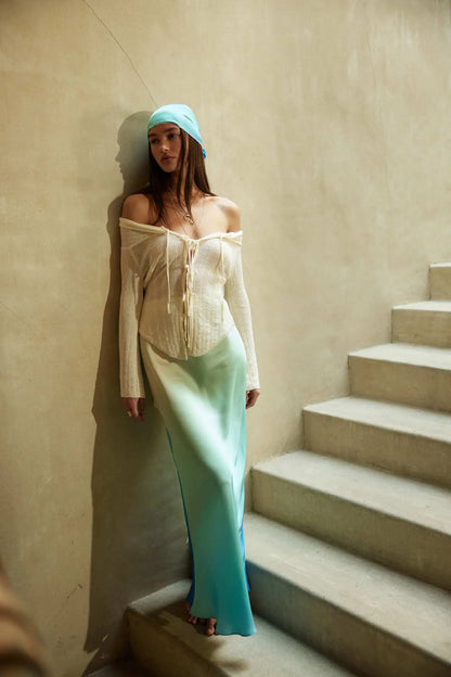 Made in the Shades Ombre Satin Maxi Skirt