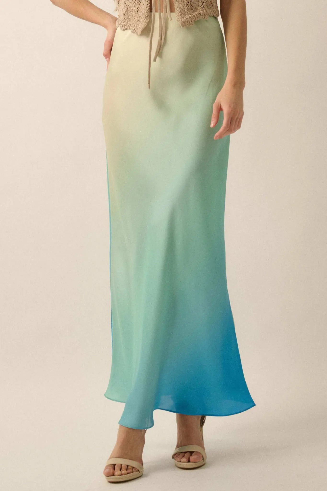 Made in the Shades Ombre Satin Maxi Skirt