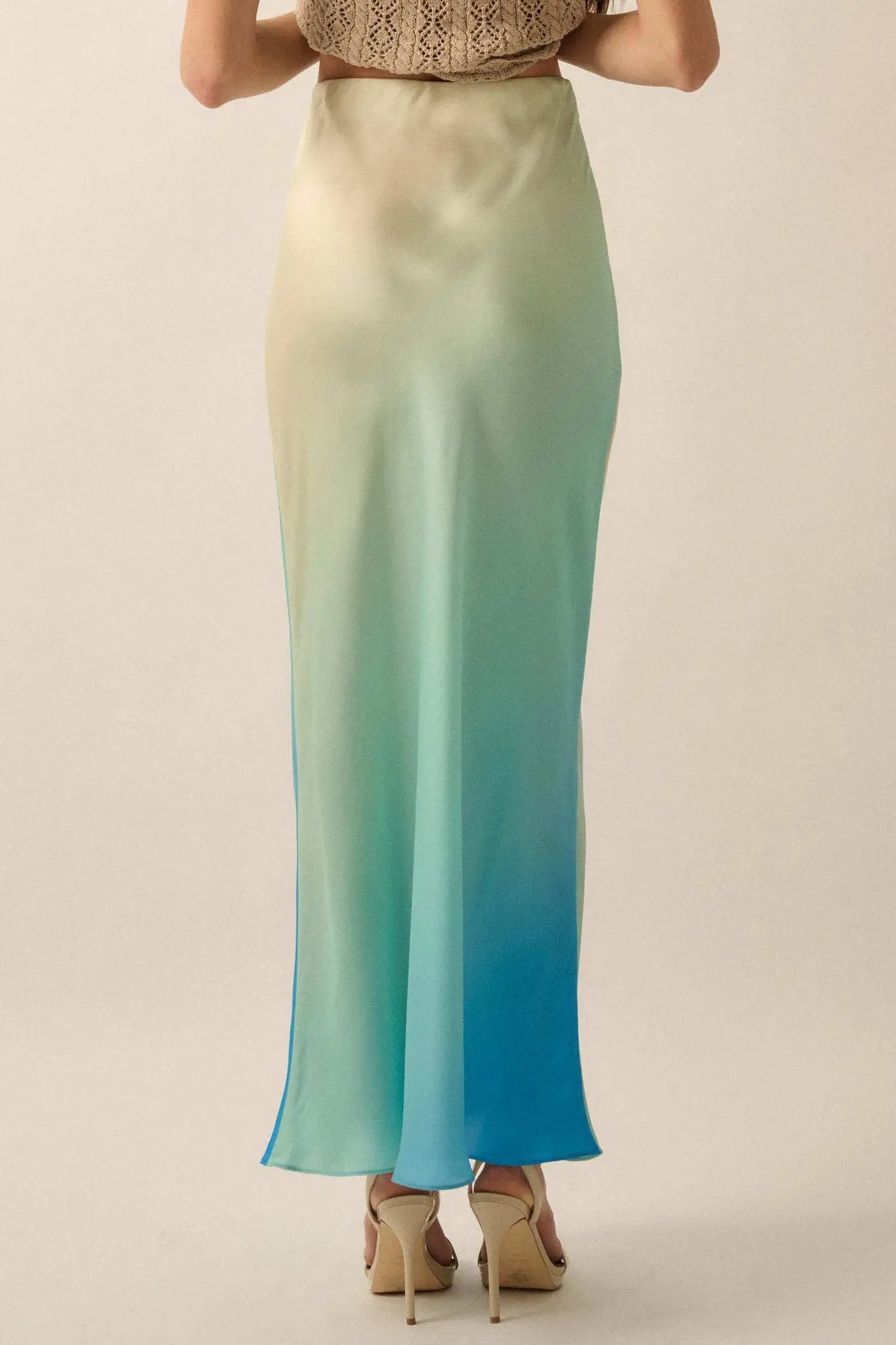 Made in the Shades Ombre Satin Maxi Skirt
