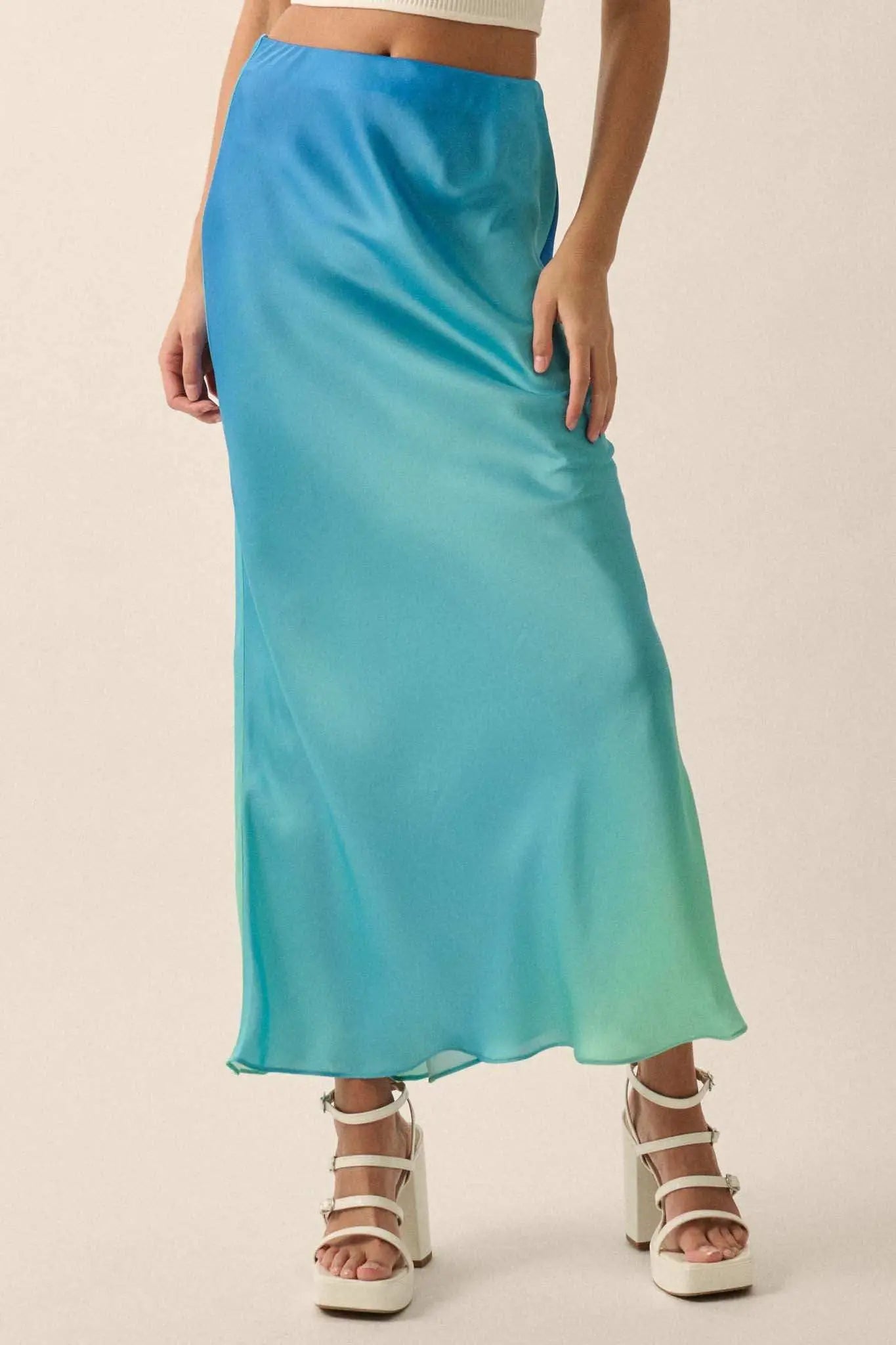 Made in the Shades Ombre Satin Maxi Skirt