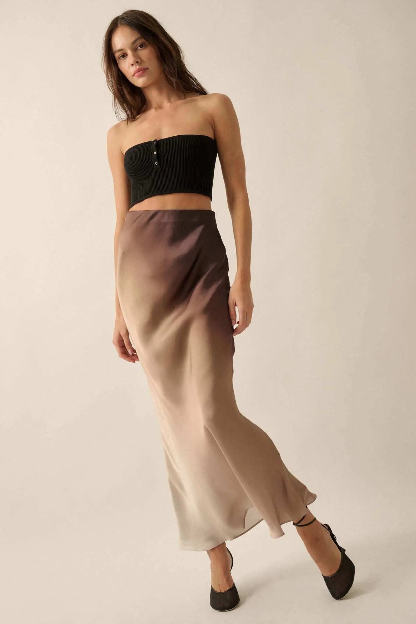 Made in the Shades Ombre Satin Maxi Skirt