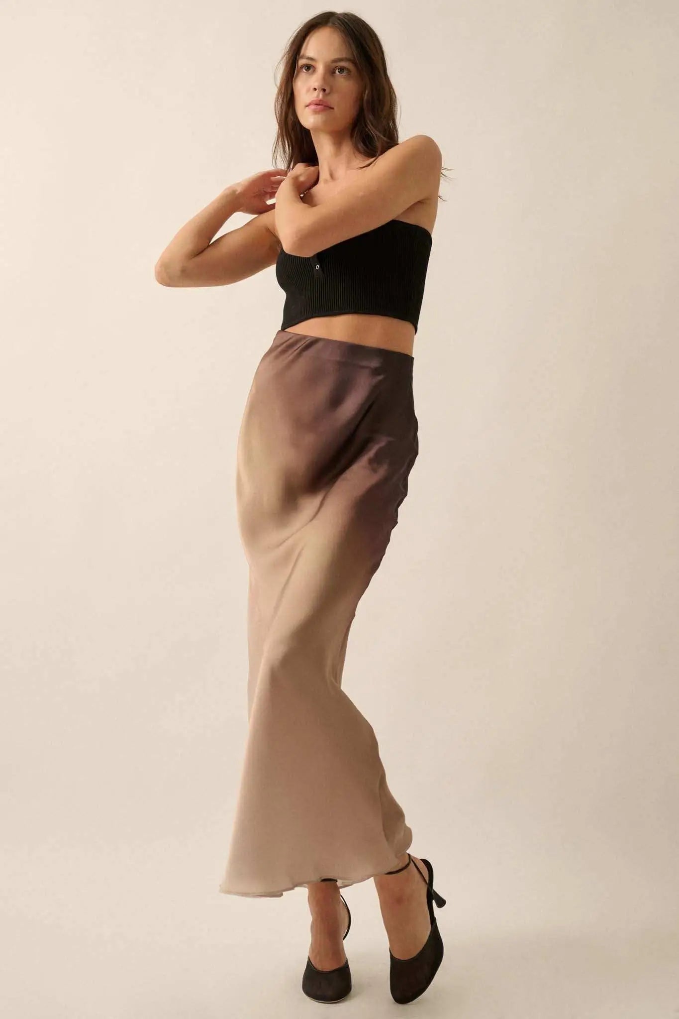 Made in the Shades Ombre Satin Maxi Skirt