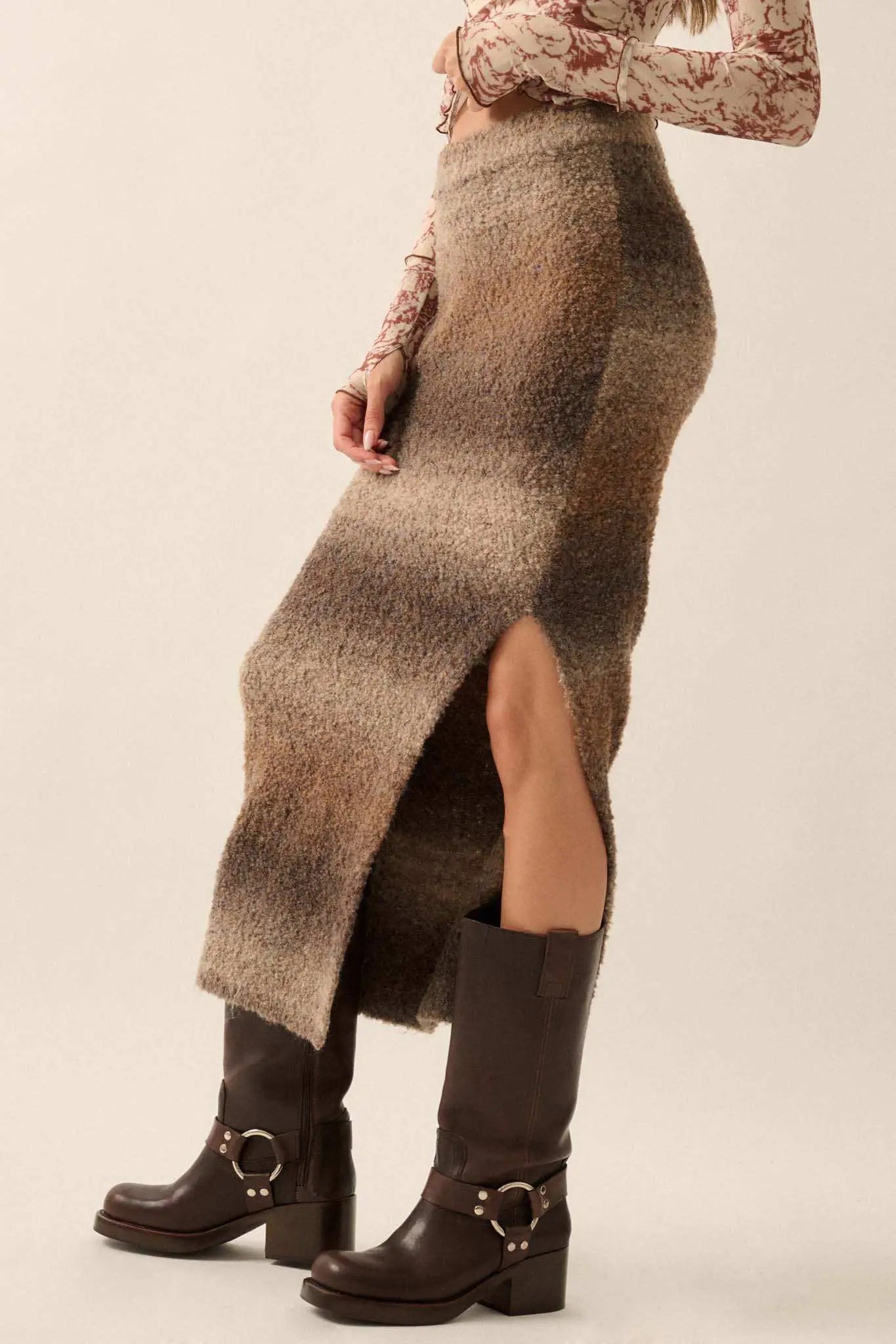 Hue Are You Ombre Knit Maxi Sweater Skirt