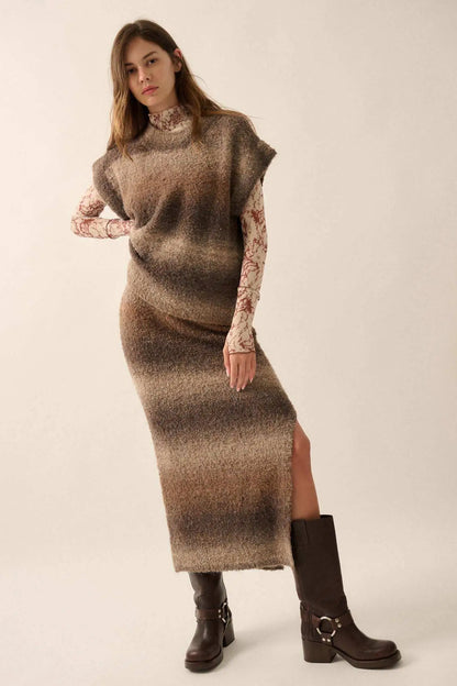 Hue Are You Ombre Knit Maxi Sweater Skirt