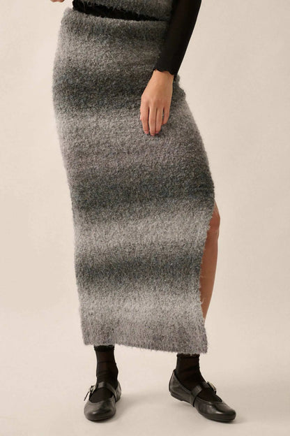 Hue Are You Ombre Knit Maxi Sweater Skirt