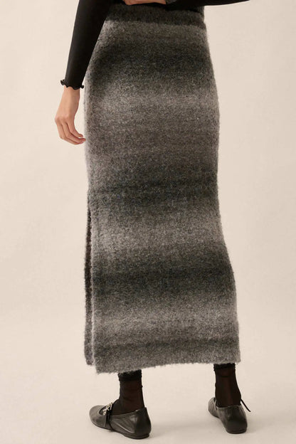 Hue Are You Ombre Knit Maxi Sweater Skirt