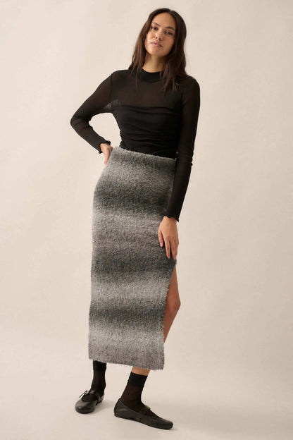 Hue Are You Ombre Knit Maxi Sweater Skirt