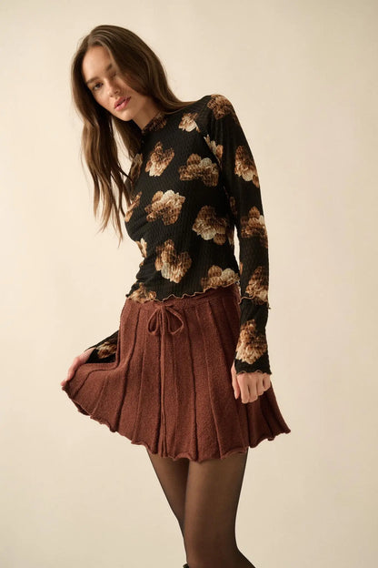 Born Ready Pleated Drawstring Sweater Skirt