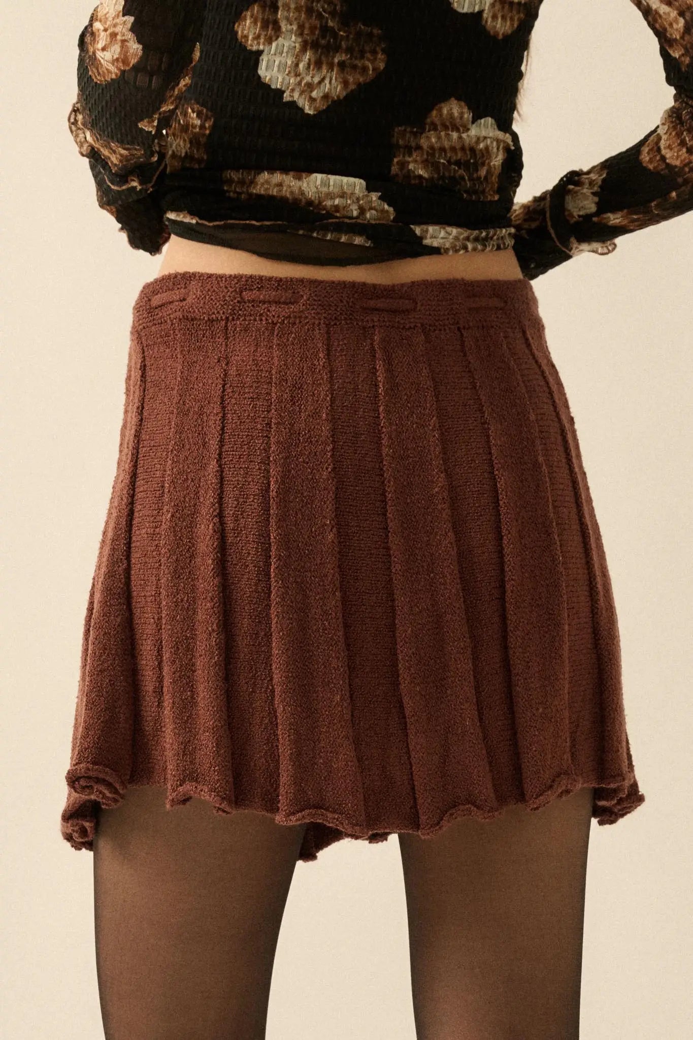 Born Ready Pleated Drawstring Sweater Skirt