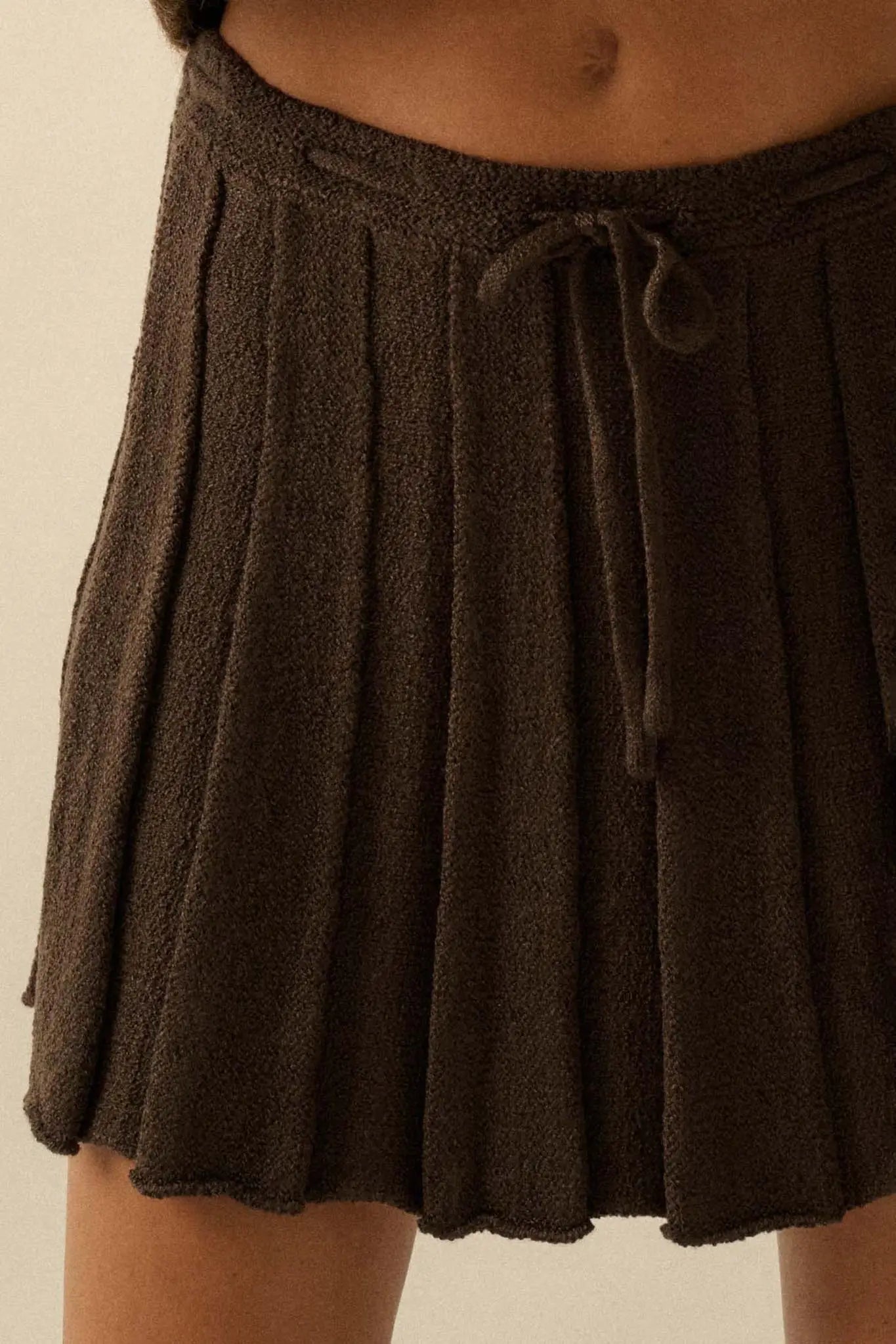 Born Ready Pleated Drawstring Sweater Skirt