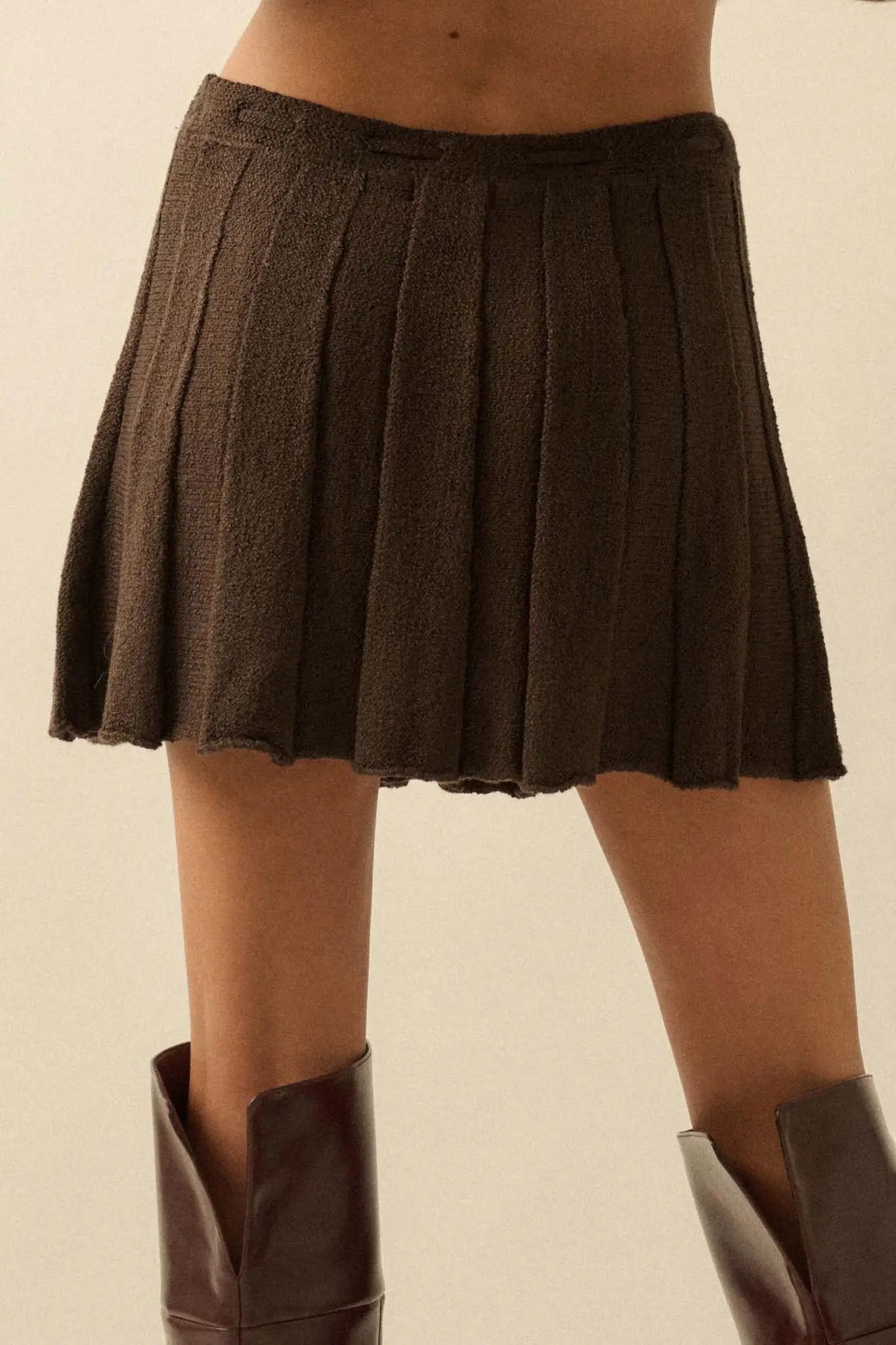 Born Ready Pleated Drawstring Sweater Skirt