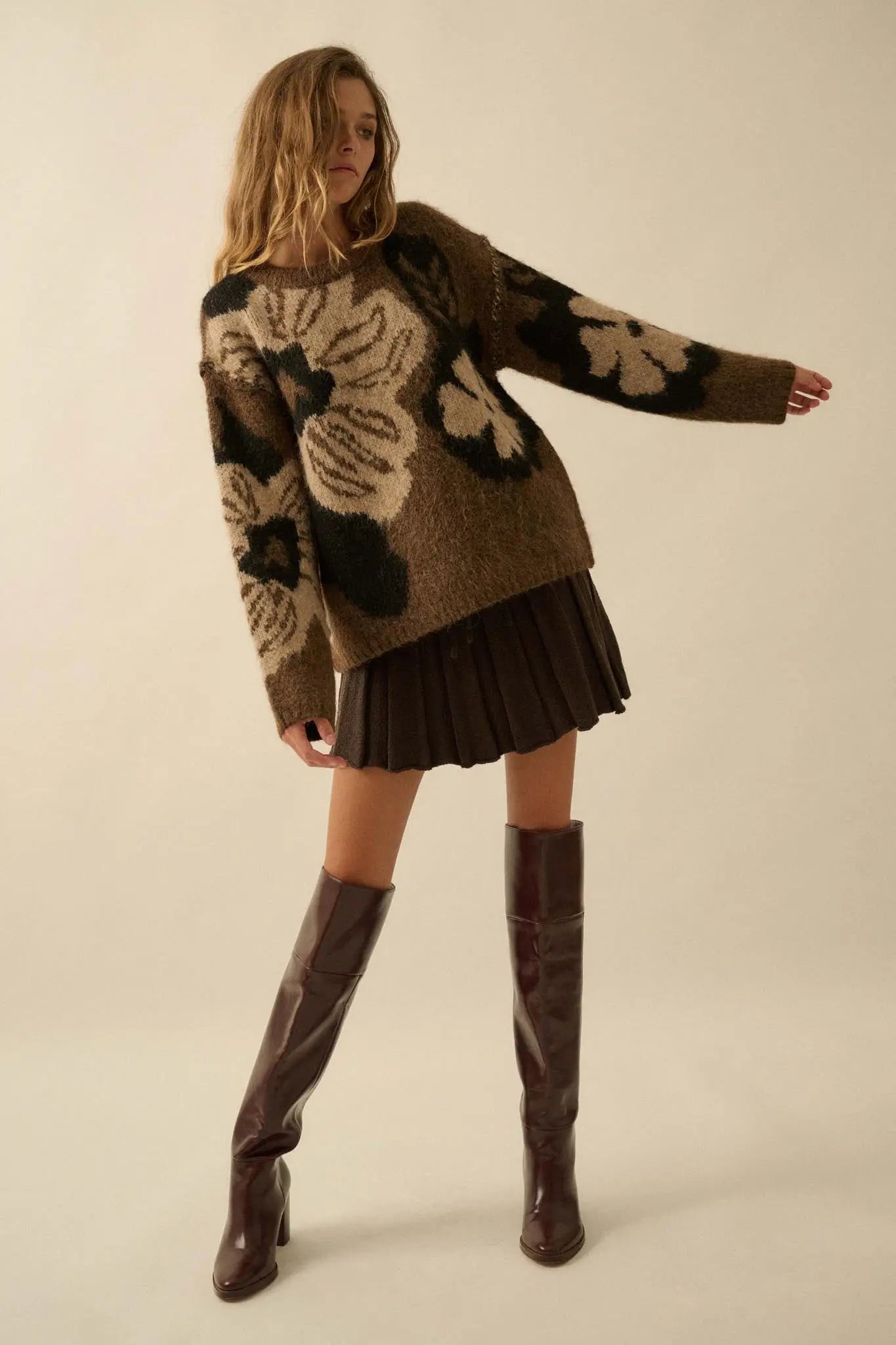 Born Ready Pleated Drawstring Sweater Skirt