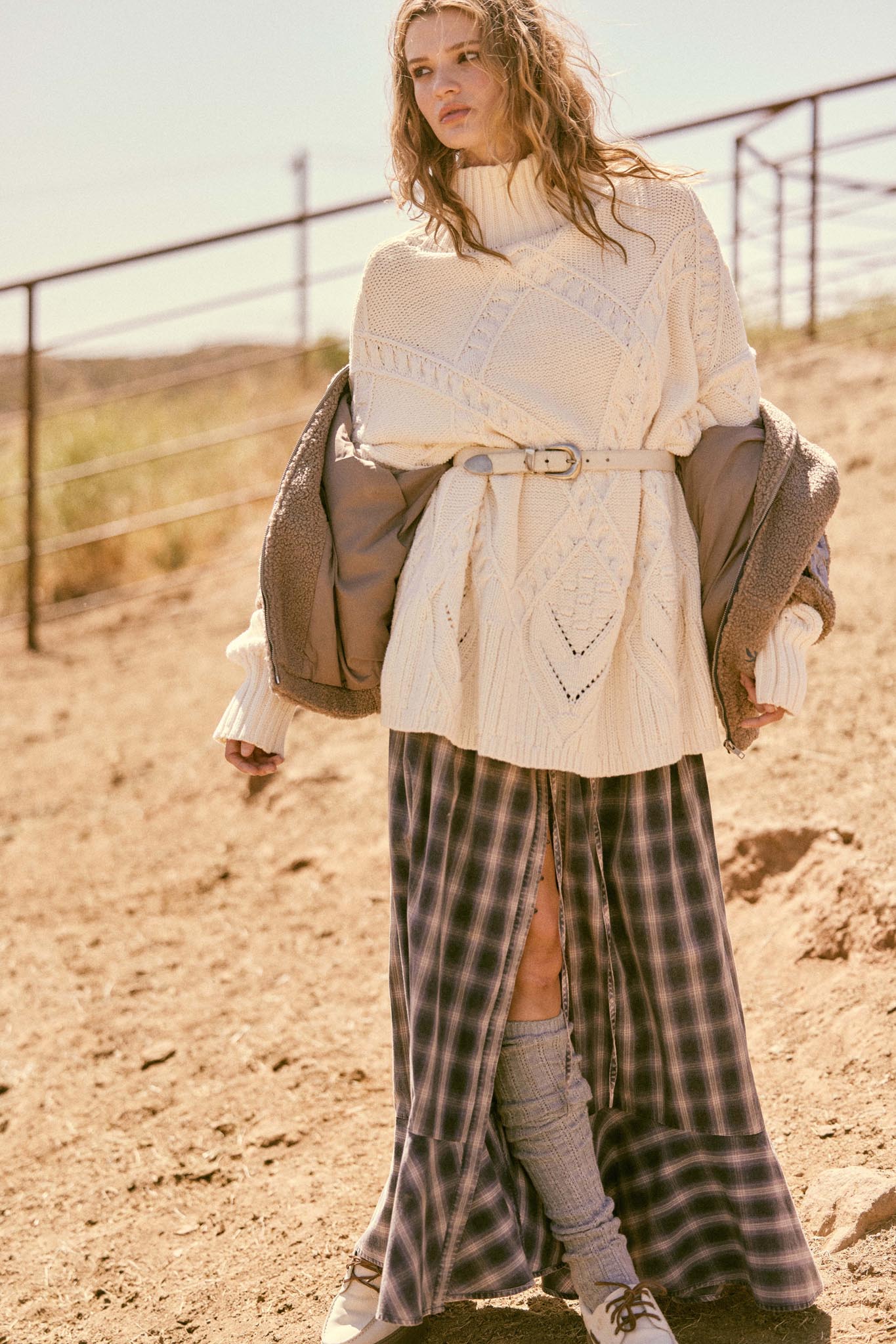 Off the Trail Plaid Flannel Button-Up Maxi Skirt