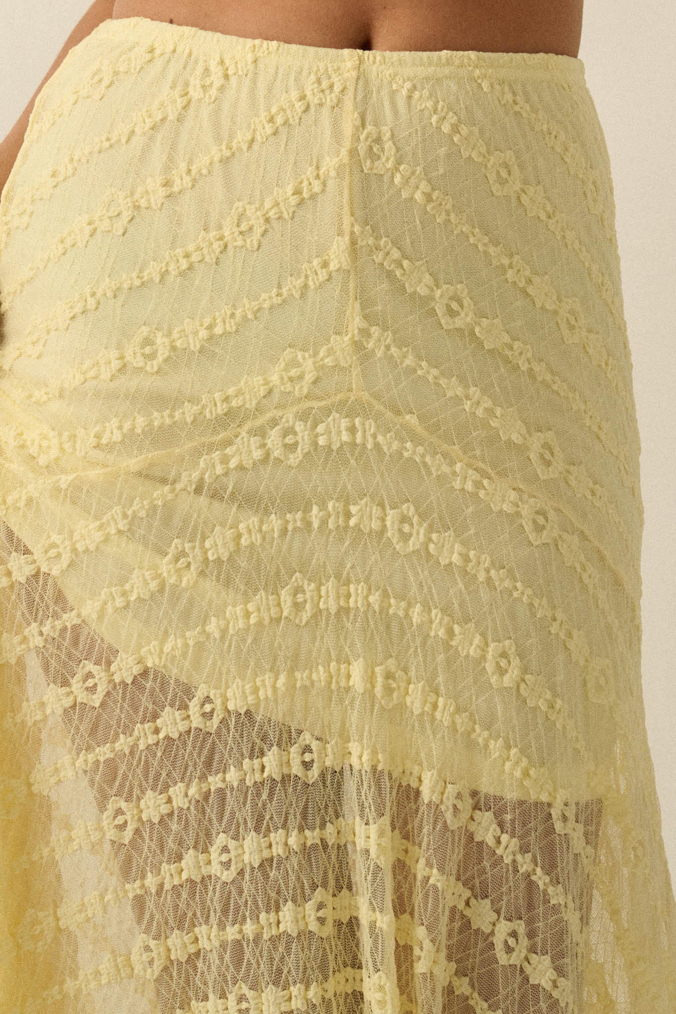 Blossoming Lace Floral Lace Drop-Waist Maxi Skirt