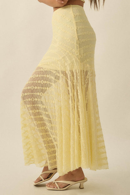 Blossoming Lace Floral Lace Drop-Waist Maxi Skirt