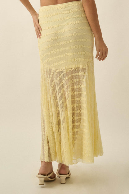 Blossoming Lace Floral Lace Drop-Waist Maxi Skirt