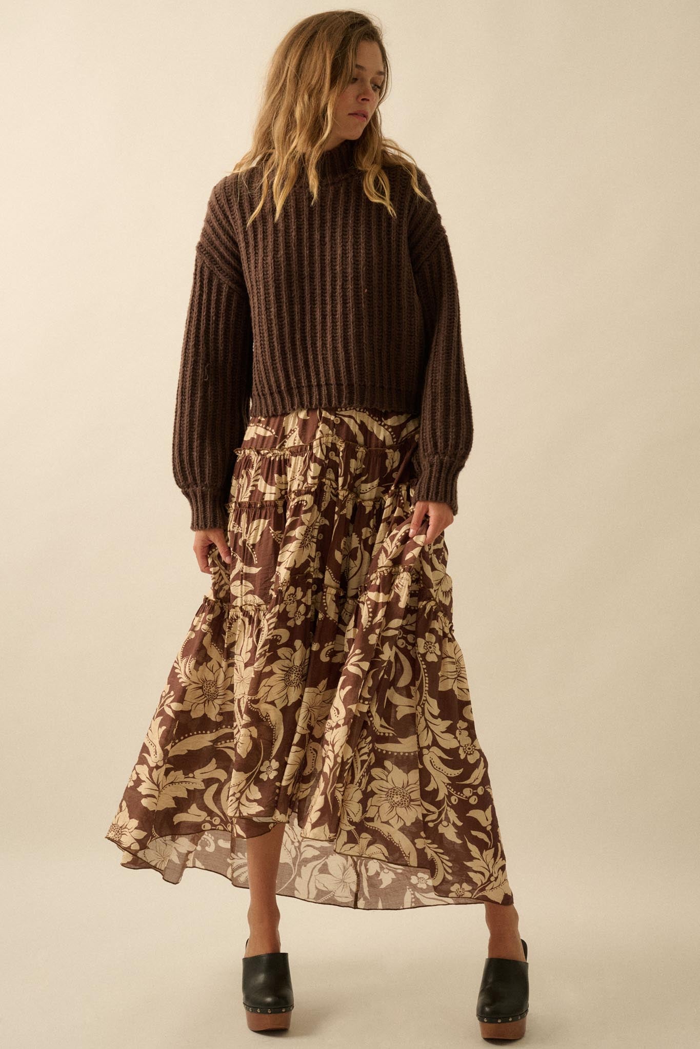 Call Me Cozy Chunky Ribbed Knit Mock Neck Sweater