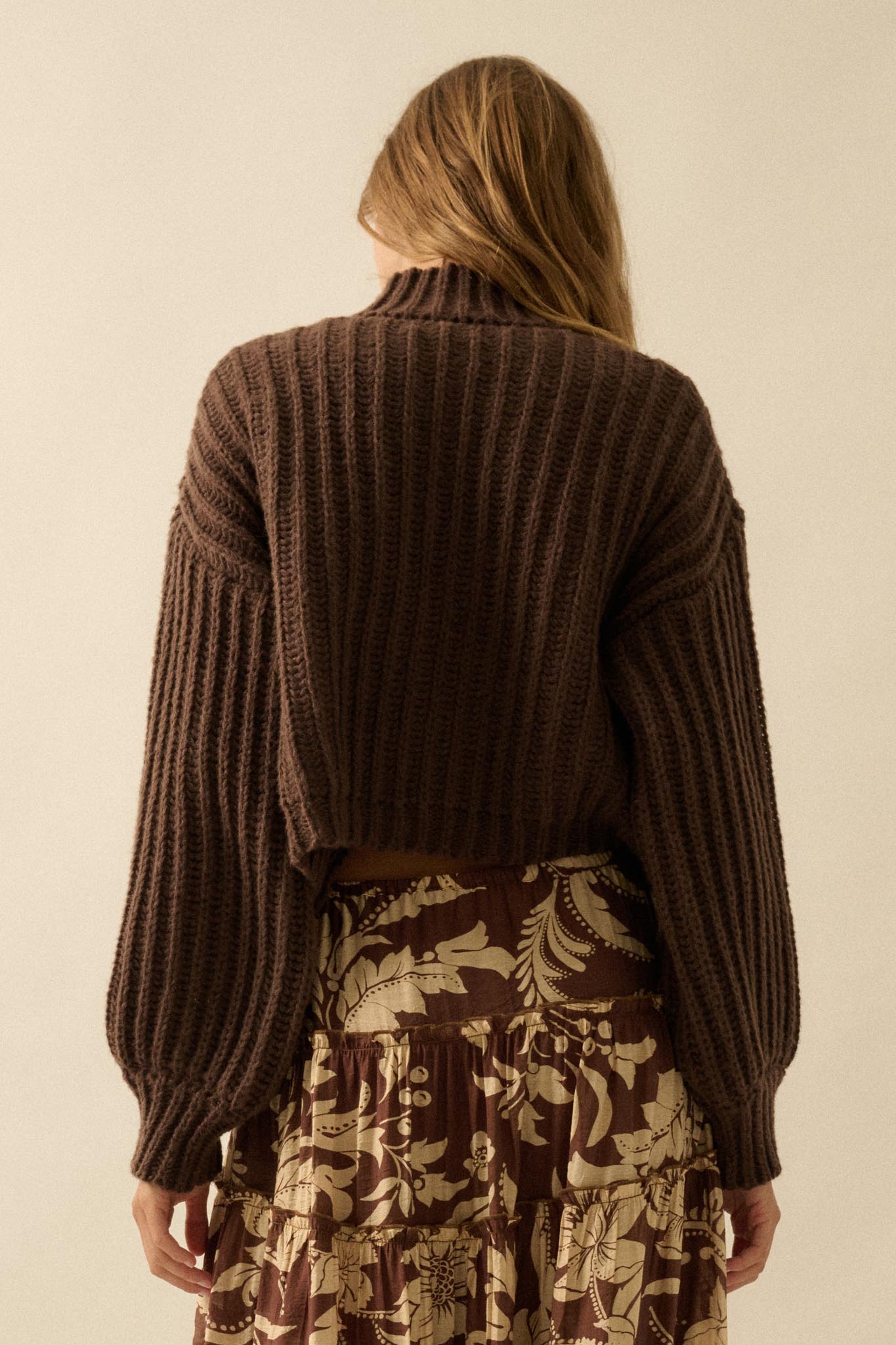 Call Me Cozy Chunky Ribbed Knit Mock Neck Sweater