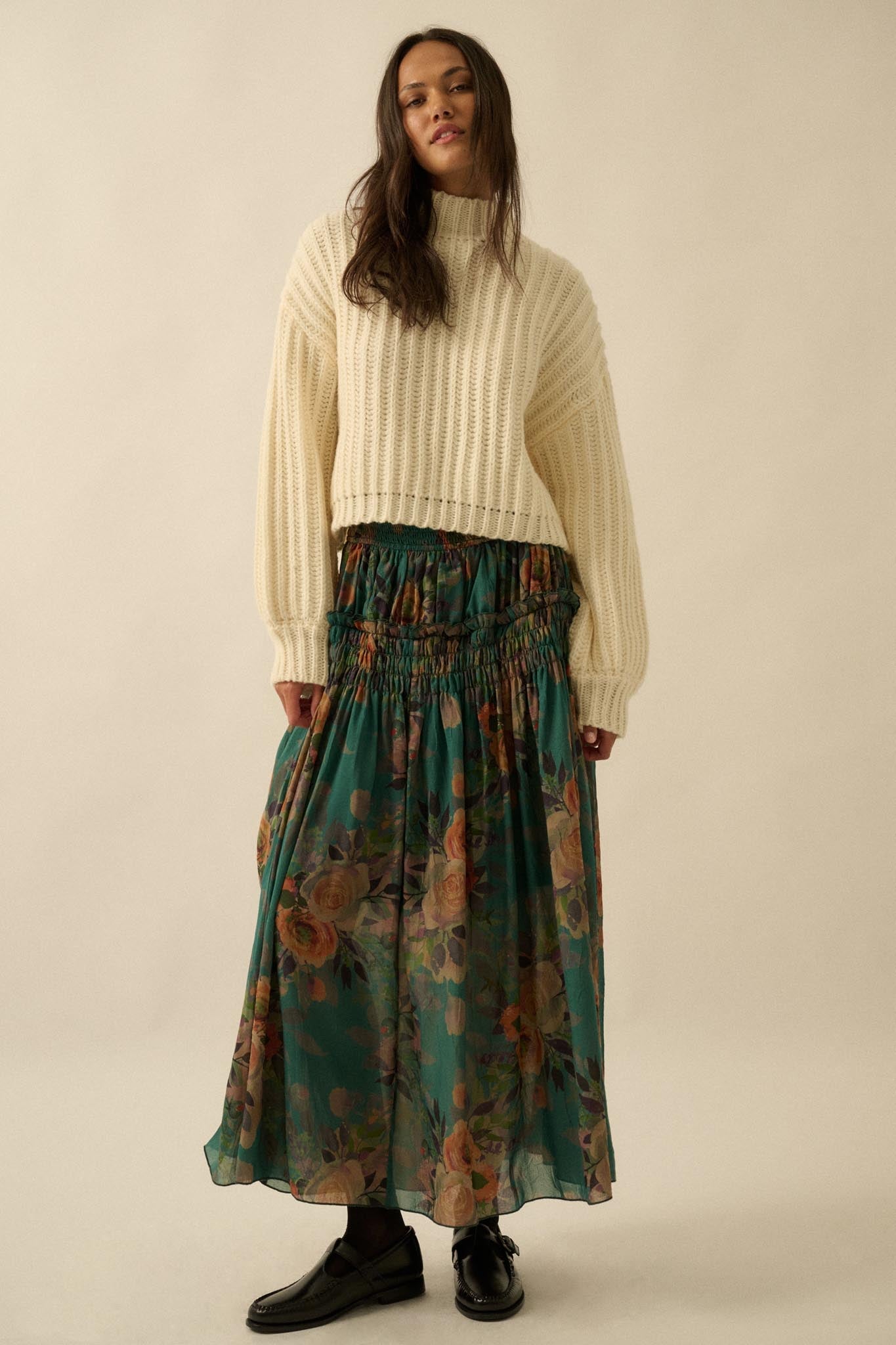 Call Me Cozy Chunky Ribbed Knit Mock Neck Sweater