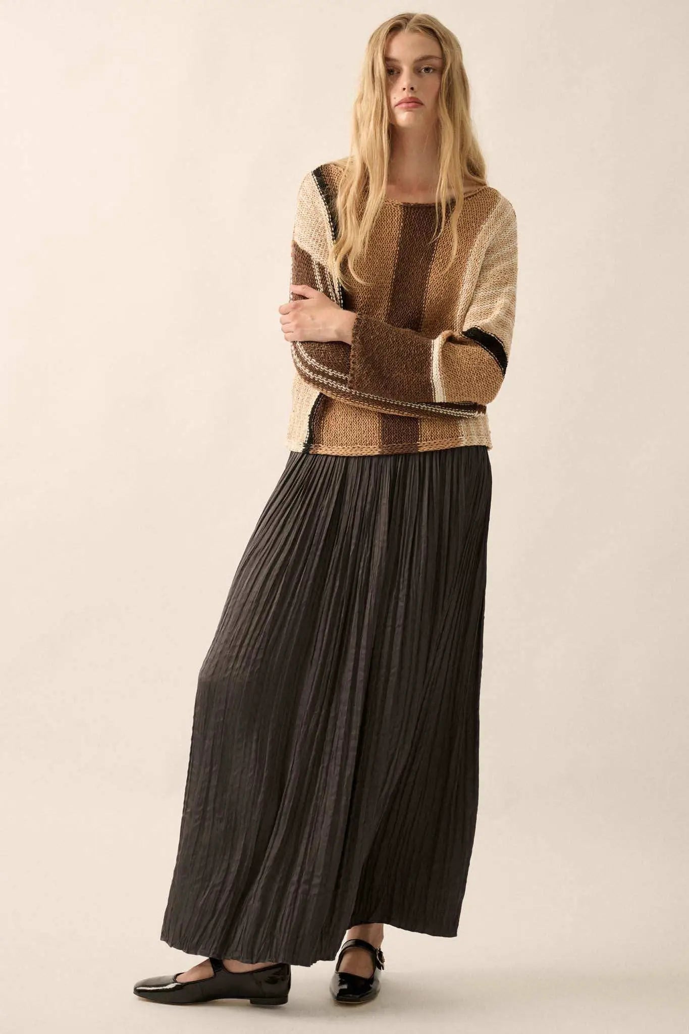 No Rules Colorblock Striped Knit Sweater