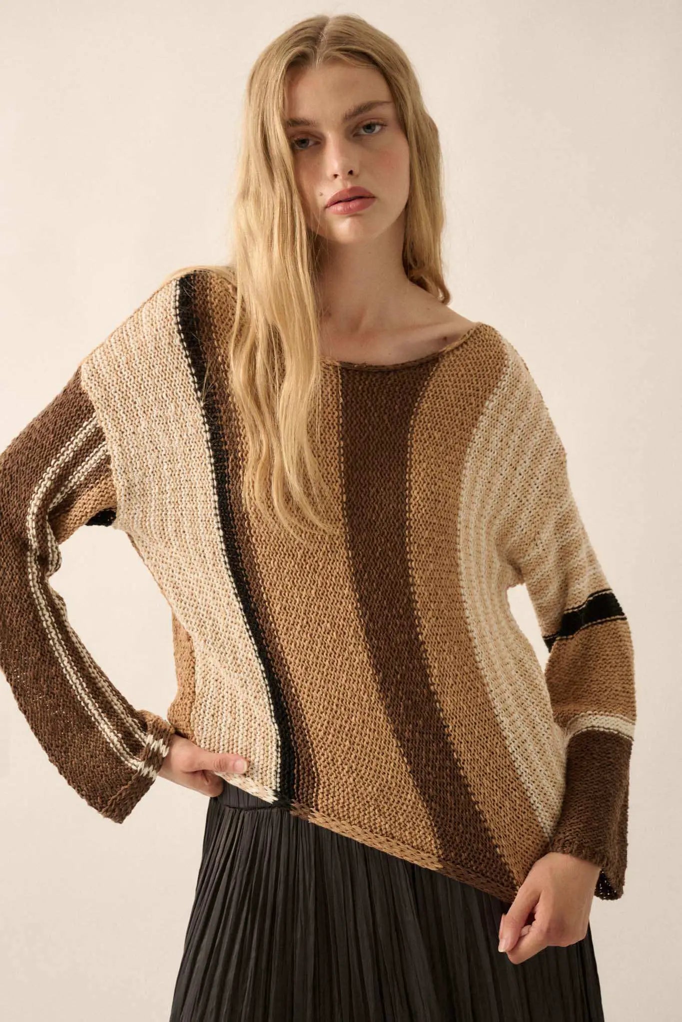 No Rules Colorblock Striped Knit Sweater