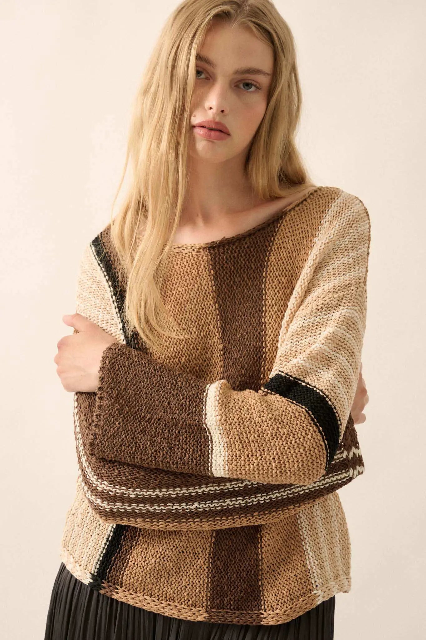 No Rules Colorblock Striped Knit Sweater