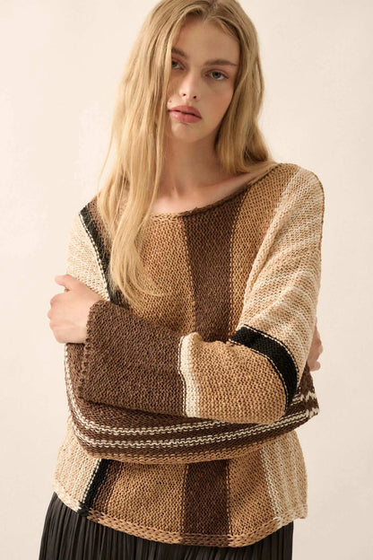 No Rules Colorblock Striped Knit Sweater
