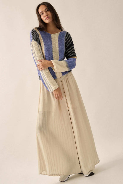 No Rules Colorblock Striped Knit Sweater