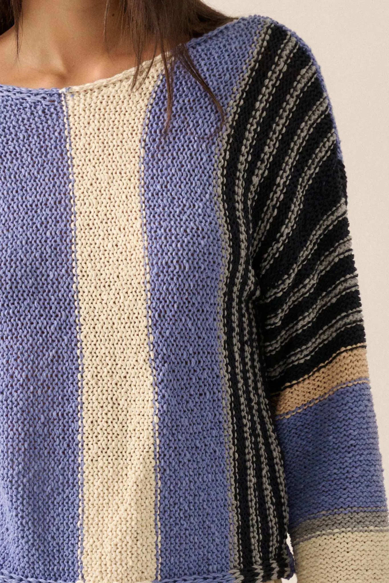 No Rules Colorblock Striped Knit Sweater
