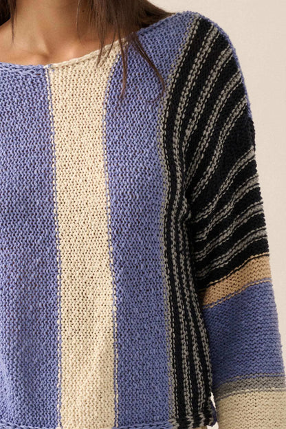 No Rules Colorblock Striped Knit Sweater