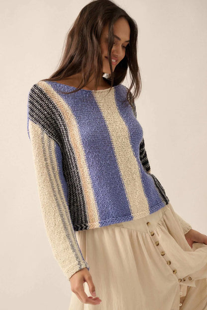 No Rules Colorblock Striped Knit Sweater