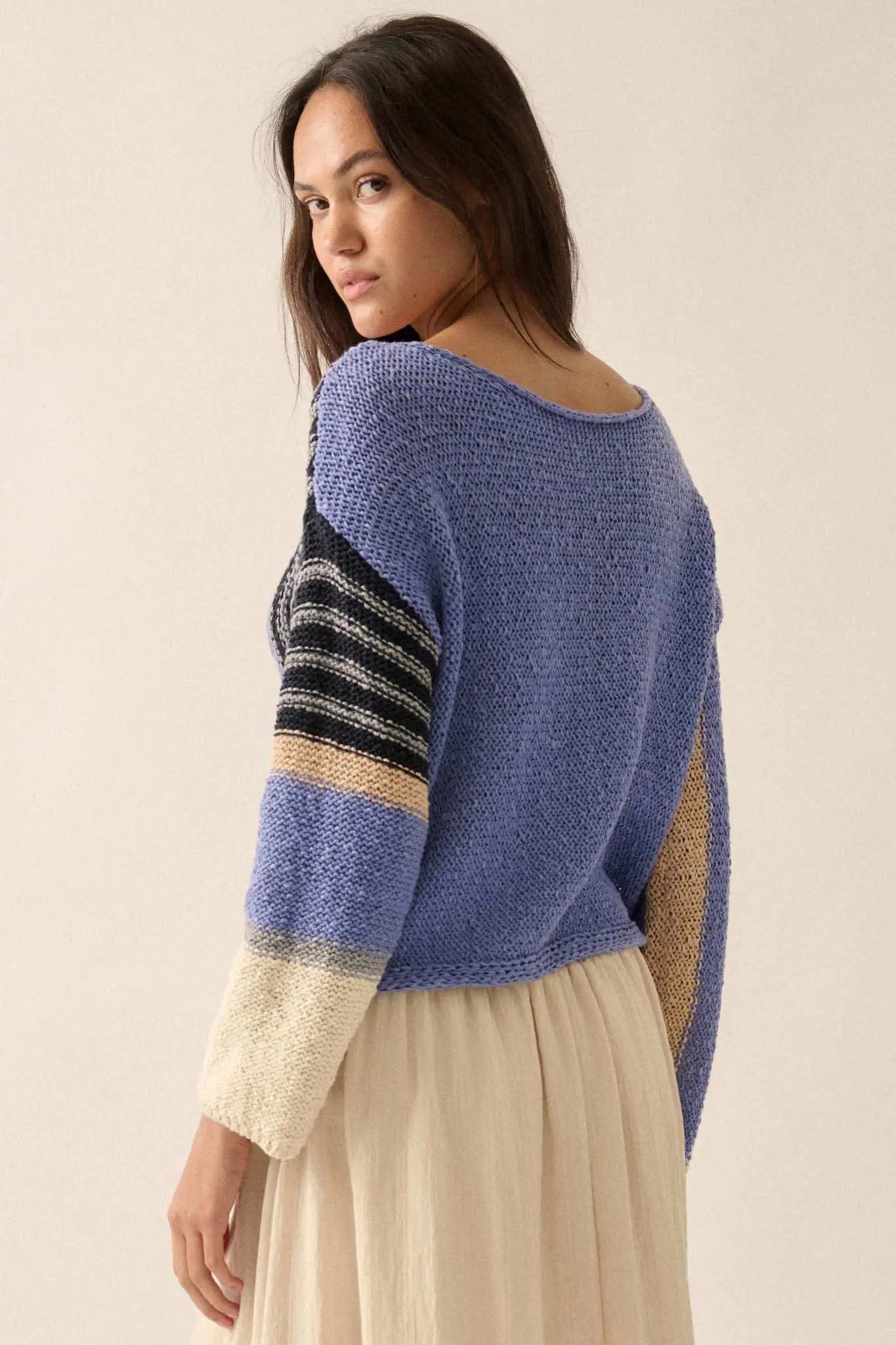 No Rules Colorblock Striped Knit Sweater