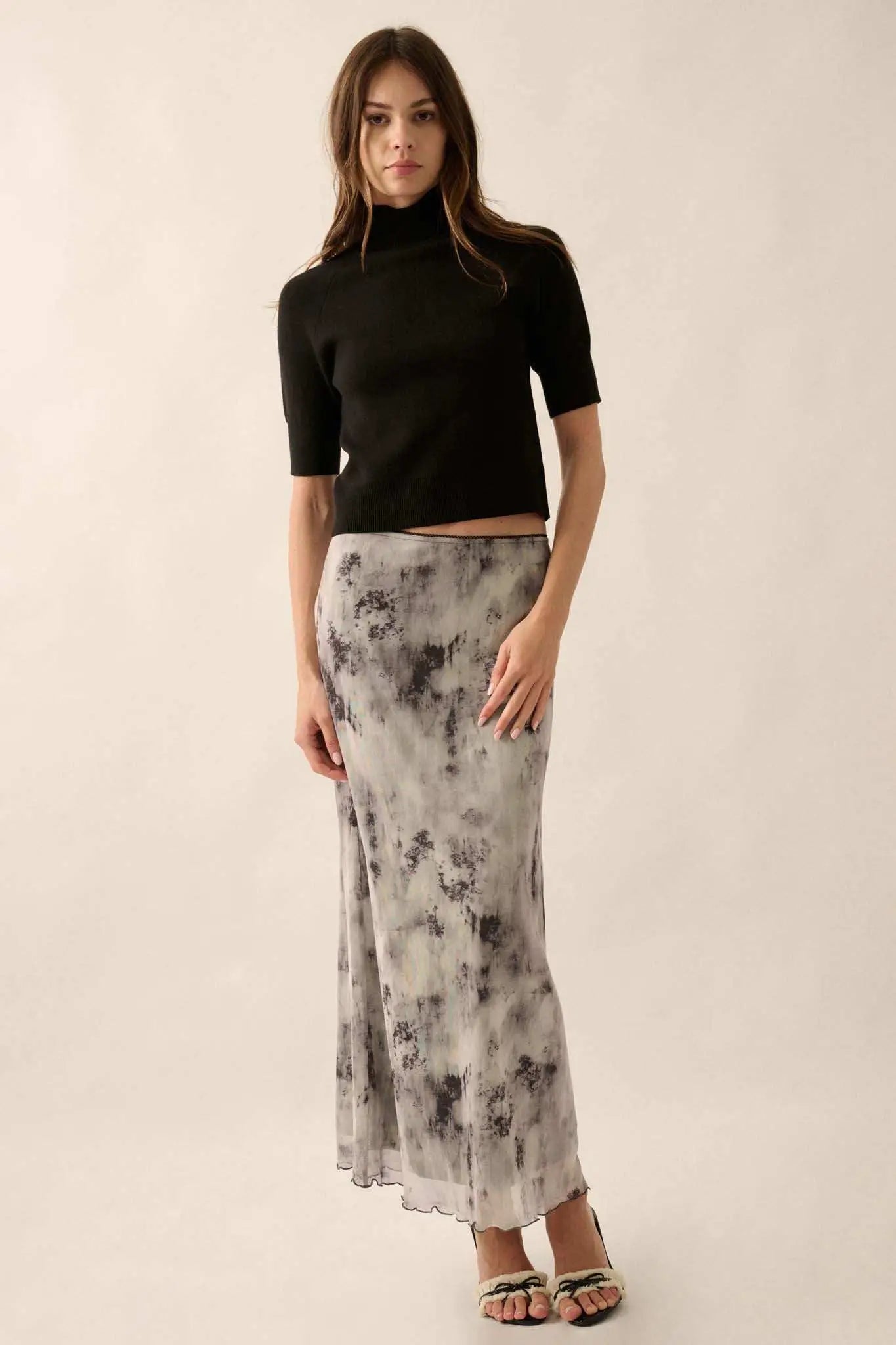 Simple Pleasures Short-Sleeve Mock-Neck Sweater