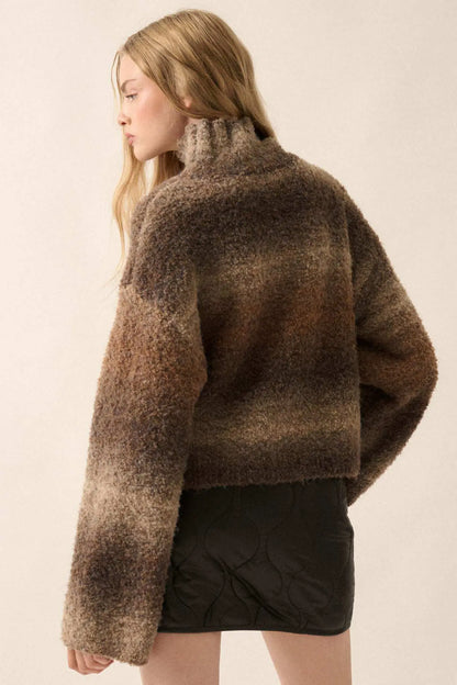 Hue Knew Ombre Knit Mock-Neck Sweater