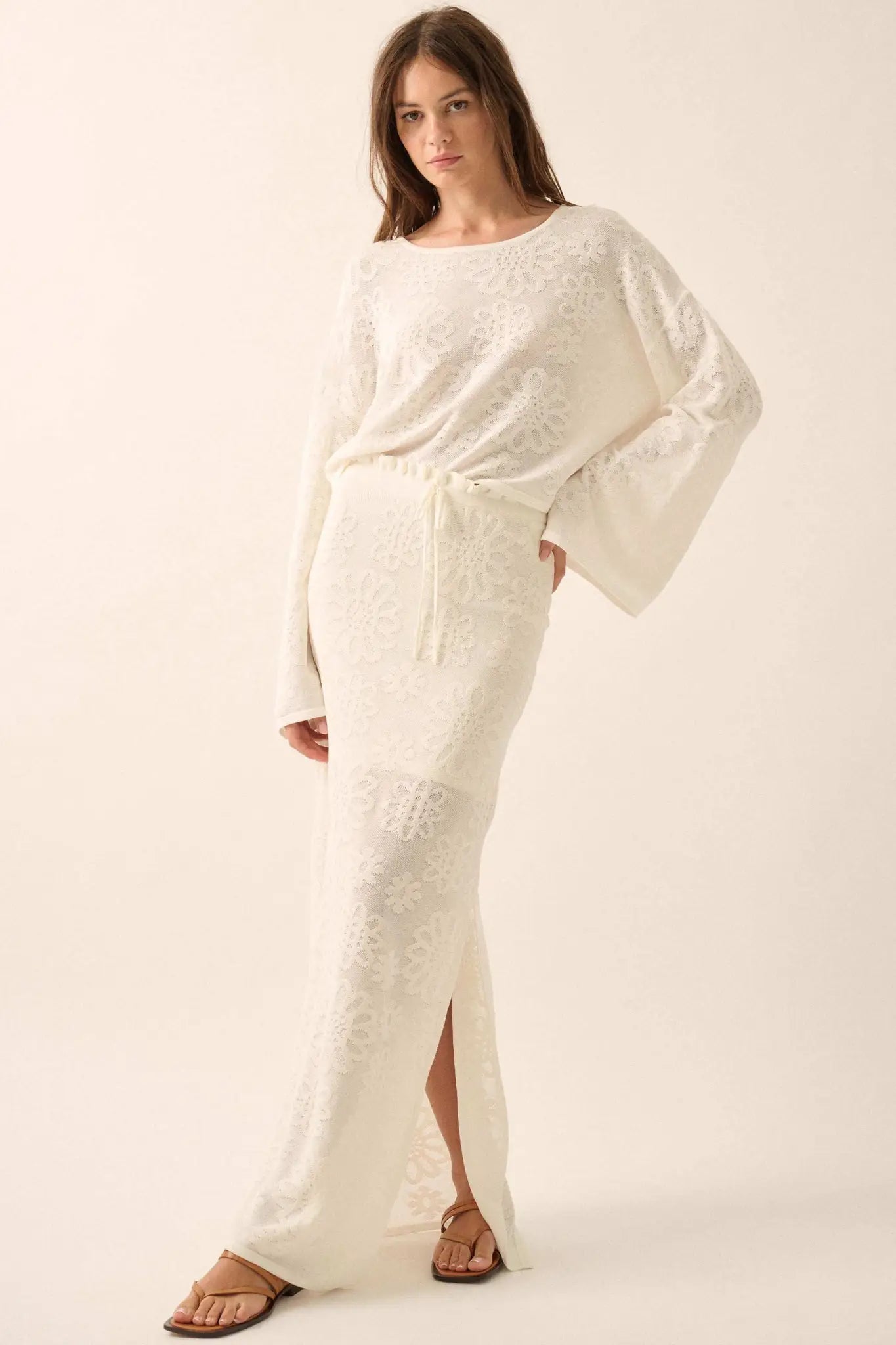 Flower Hour Floral Jacquard Knit Sweater