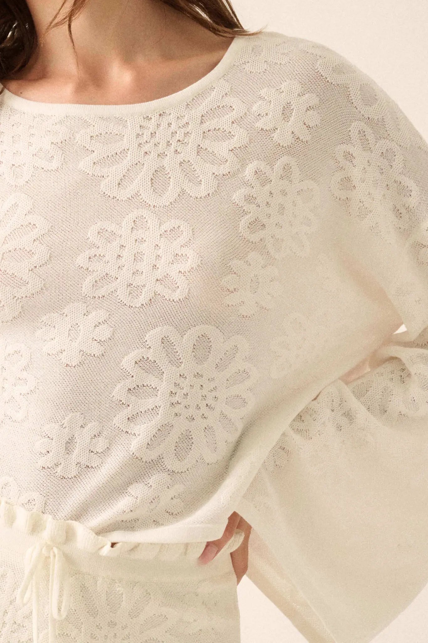 Flower Hour Floral Jacquard Knit Sweater