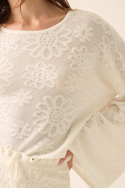 Flower Hour Floral Jacquard Knit Sweater
