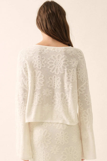 Flower Hour Floral Jacquard Knit Sweater